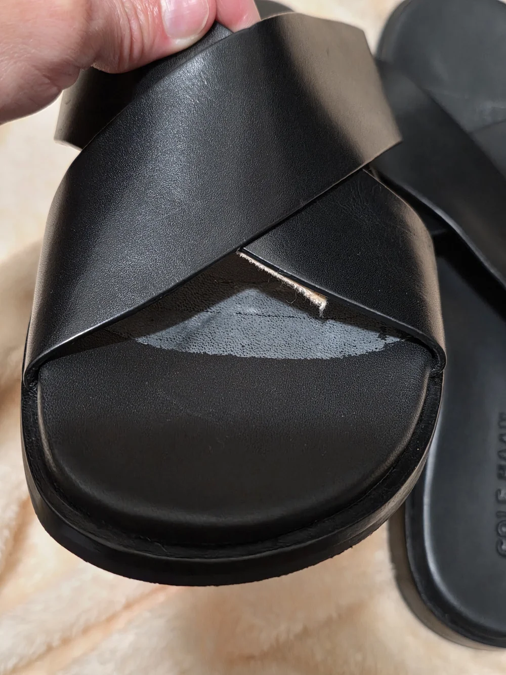Mens Black Leather Sandals
